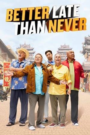 This hilarious fish-out-of-water comedy/reality show follows cultural icons Henry Winkler, William Shatner, Terry Bradshaw and George Foreman on their greatest adventure yet. Deciding it's Better Late Than Never, these four national treasures embark on the journey of a lifetime, traveling across Asia on their own with no schedule and no itinerary. The only "help" will come from Jeff Dye, a young, strong, tech-savvy comedian with an agenda of his own - who isn't above leading the men off track. Each stop is packed with hilarious cultural experiences, heartwarming spectacles and unexpected twists as our legends take on this unforgettable adventure.