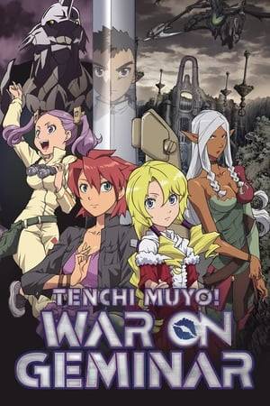 The story is set in an alternate world called Geminar, where countries have fought endless wars with replicas of humanoid Seikishi weapons that they found in ancient ruins. 15-year-old Kenshi Masaki, the half-brother of Tenchi Muyo! protagonist Tenchi Masaki, is summoned from another world to Geminar.