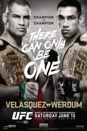 UFC 188: Velasquez vs. Werdum was a mixed martial arts event held on June 13, 2015, at Arena Ciudad de México in Mexico City, Mexico. The event was headlined by a UFC Heavyweight Championship unification bout between then champion Cain Velasquez and then interim champion Fabrício Werdum.