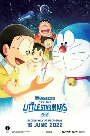 One day during summer vacation, a palm-sized alien named Papi appears from a small rocket that Nobita picks up. He is the president of Pirika, a small planet in outer space, and has come to Earth to escape the rebels. Doraemon and his friends are puzzled by Papi’s small size, but as they play together using the secret tool “Small Light”, they gradually become friends. However, a whale-shaped space battleship comes to earth and attacks Doraemon, Nobita and the others in order to capture Papi. Feeling responsible for getting everyone involved, Papi tries to stand up to the rebels. Doraemon and his friends leave for the planet Pirika to protect their dear friend and his home.