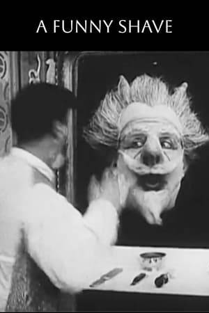 A man is trying to shave, but grotesque faces keep appearing in his mirror.
