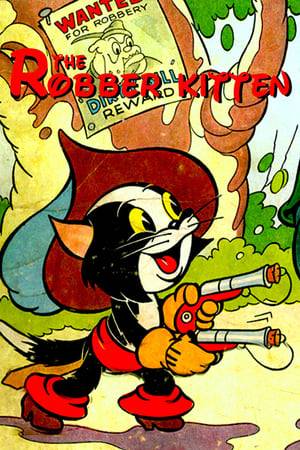 A kitten runs off to be a robber with a dog.