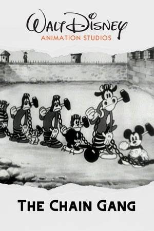 Mickey Mouse and several other characters are on a prison chain gang, guarded by Pegleg Pete. They break rocks for a while, then Mickey breaks out a harmonica and everyone starts making music and/or dancing. Soon there's a jail-break, and Mickey's on the run, tracked by bloodhounds (including his future pet, Pluto, in his first appearance). He falls off a cliff and right into a jail cell.