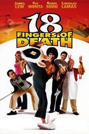 The "buzz" in Hollywood is that, "18 FINGERS OF DEATH!" will kick the butt out of the low budget martial arts movies genre and knocks us down to the ground laughing! This funny "sockumentart" of the world of Chop sockey, kung fooey, ninja poo poo, karate kidding croutching tiger stuff takes you on the journey of making martial arts movies at it's lowest.