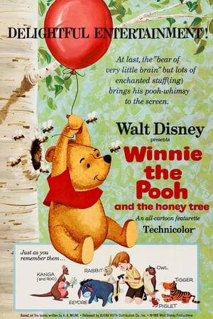 Christopher Robin's bear attempts to raid a beehive in a tall tree.