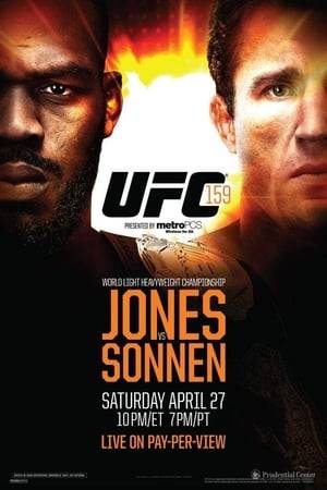 UFC 159: Jones vs. Sonnen was a mixed martial arts event held on April 27, 2013, at the Prudential Center in Newark, New Jersey.