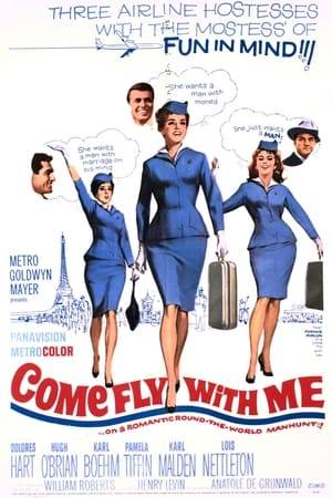 Three airline hostesses combine their work crossing the Atlantic with searching for a rich handsome man to marry.
