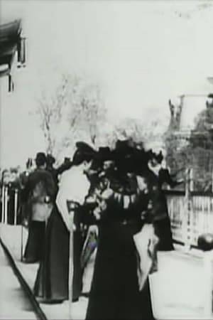 Third of a series of films showing visitors to the Paris Exposition 1900 standing on a mobile wooden platform.