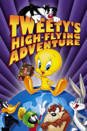 A full-length animated feature starring the little yellow bird. When Col. Rimfire announces at the Looney Club his belief that cats are the most intelligent animals, Granny, hoping to raise enough money to save a nearby children's park, makes a wager that her Tweety can fly around the world in 80 days, collecting the pawprints of 80 cats in the process. Sylvester, still hoping to make Tweety his personal snack, is incensed at the thought of some other cat getting the little bird first and vows to follow Tweety around the world and catch the canary himself.