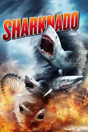 A freak hurricane hits Los Angeles, causing man-eating sharks to be scooped up in tornadoes and flooding the city with shark-infested seawater. Surfer and bar-owner Fin sets out with his friends Baz and Nova to rescue his estranged wife April and teenage daughter Claudia.