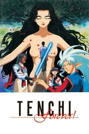 One day, Tenchi disappears in the forest near his house. Six months later, Ayeka and Ryoko locate Tenchi living in a city, but with a mysterious woman. What's more, Tenchi appears to have aged several years. Whenever Ayeka and Ryoko catch up to him, he disappears into thin air, apparently existing in a fabricated alternate dimension where he has no knowledge of his past.
