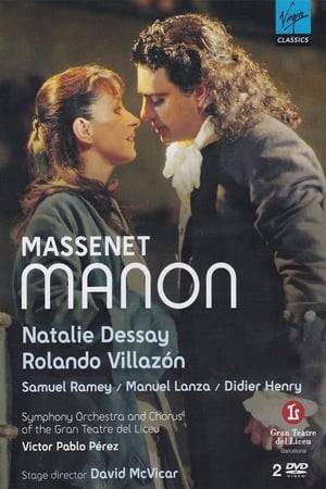 Natalie Dessay and Rolando Villazón bring Jules Massenet's classic opera to the stage in this dazzling production. In 18th-century France, Manon (Dessay) faces life as a nun, despite catching the eye of many men. When she meets the handsome but penniless des Grieux (Villazón), she falls deeply in love. The pair elopes, but their future together is threatened by outside forces.