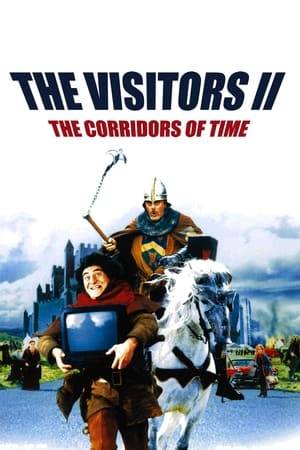 The sequel to The Visitors reunites us with those lovable ruffians from the French Medieval ages who - through magic - are transported into the present, with often drastic consequences. Godefroy de Montmirail travels to today to recover the missing family jewels and a sacred relic, guarantor of his wife-to-be's fertility. The confrontation between Godefroy's repellent servant Jack the Crack and his descendent, the effete Jacquart, present-day owner of the chateau, further complicates the matter.