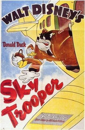 Donald is stuck on KP at an air training base. Sergeant Pete gives him a huge pile of potatoes to peel first, then gives him some tests: close your eyes and touch fingers, pin the tail on the airplane. He finally gets sent aloft, only to discover it's a parachute jump. Eventually, both Donald and Pete end up falling with no chutes and a bomb.