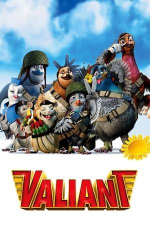 Set in 1944, Valiant is a woodland pigeon who wants to become a great hero someday. When he hears they are hiring recruits for the Royal Homing Pigeon Service, he immediately sets out for London. On the way, he meets a smelly but friendly pigeon named Bugsy, who joins him, mainly to get away from clients he cheated in a game of find-the pebble, and helps him sign up for the war.
