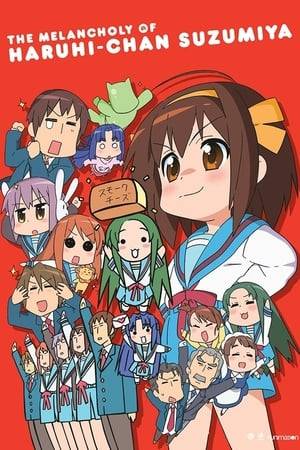 A parody series featuring the entire cast of The Melancholy of Haruhi Suzumiya in a smaller form factor. Among the changes are: Yuki plays eroge, Haruhi is even more obnoxiuous and loud, Mikuru is even more emotional and Koizumi harbors a deep love for Kyon. Kyon, on the other hand, is generally the same as ever.