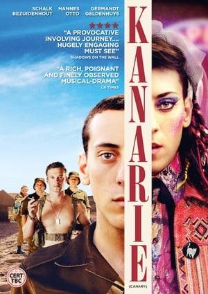 Kanarie (Afrikaans for 'Canary') is a coming-of-age musical war drama. Drafted into the South African army during apartheid, a young soldier joins the military's traveling choir, and romance on the battlefield causes him to deal with his long-repressed sexual identity through hardship, camaraderie, first love, and the liberating freedom of music, the true self can be discovered.