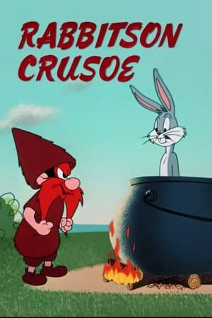 Crusoe, played by Yosemite Sam, has been living off coconuts for 20 years when Bugs washes up on his island.