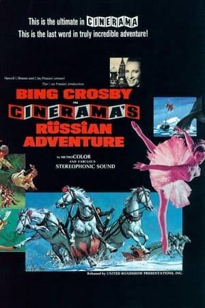 Following an introduction by Bing Crosby, the Cinerama screen widens for scenes of landscapes, cities, peoples, and entertainments of the Soviet Union. Highlights include the historic buildings and churches of Moscow, as the Kremlin; its subway and streets, a spring carnival, the seaside resorts on the Black Sea, a trip down the Volga River, skiers, a troika racing along a snow-covered road, a helicopter view of the North Pole, an Antarctic whale hunt, the capture of a wild boar in the Moyun-Kum of Central Asia, a race by reindeer-drawn sleds, divers in the Sea of Okhotsk, battling an octopus, the capture of antelopes, rafting logs down the Tisza River, and the development of new towns in Siberia. Other scenes include a visit to the Moscow Circus, where the renowned clown Oleg Popov performs, the dancing of the Moiseyev and Piatnitsky companies, and excerpts from the repertoire of the Bolshoi Theater Ballet.