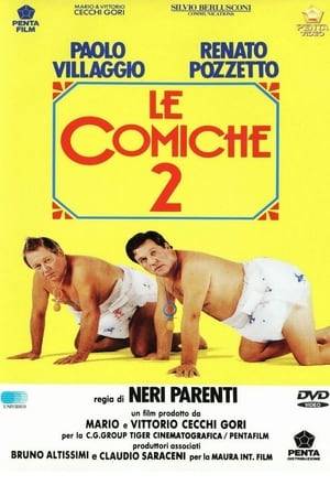 A poster worker must remove the poster of the original movie, when the figures of Renato and Paolo suddenly moves and leaves the poster driving an ambulance dressed as nurses.