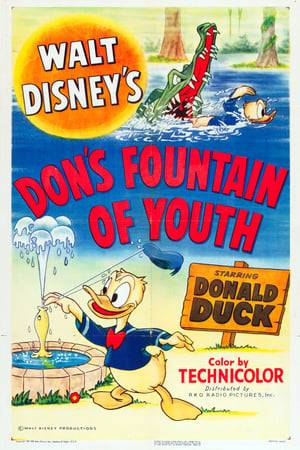 While traveling with his nephews, Donald is disgusted that they are only interested in comics. He stops at the "fountain of youth" and tricks the kids into thinking he is a baby again. However, he gets tangled up with an aggressive mother alligator and her babies, and makes a hurried exit with the nephews.