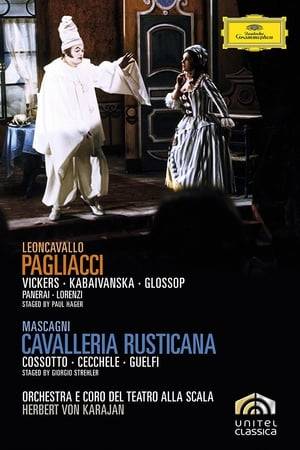 Opera's most popular double bill, fondly known as Cav and Pag, conducted by Herbert von Karajan. In 'Cavalleria rusticana', Turiddu returns from military service to find that his fiancée Lola had married the carter Alfio while he was away. In revenge, Turiddu seduces Santuzza, a young woman in the village. In 'Pagliacci', the drama unfolds as Canio (Pagliaccio) struggles with rage, despair, and desire on learning of his wife Nedda's intended infidelity with Silvio. Canio's tragic conflict increasingly mirrors the comedy of Pagliaccio.