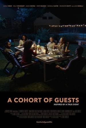 A group of friends is having an enjoyable dinner in one of the couple's garden patio, when they are interrupted by an uninvited "guest".