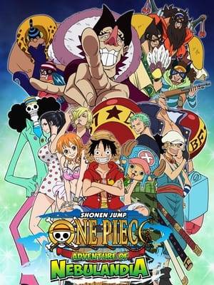 Kōmei devises a plan where Zoro and Sanji take part in an eating contest, and the two eat a strange "good-for-nothing-only" mushroom that turns them into good-for-nothing men. The two are then locked in a jail cell. When the rest of the Straw Hat Pirates chase after their imprisoned crew, they land on the island of Nebulandia, which features a mysterious fog made from sea water, and it has the same effects as seastone. The Straw Hat Pirates' arrival on Nebulandia is also a part of Kōmei's plan.