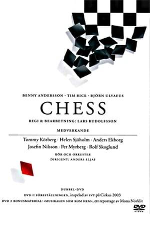 The first Swedish language stage version of Chess, starring Helen Sjoholm as Florence Vaszi. Josefin Nilsson as Svetlana Sergievskaja, Tommy Korberg as Anatolij Sergievskij, Anders Ekborg as Freddie Trumper and Per Myrberg as Alexander Molokov. The cast sing new lyrics in Swedish ( written by Rudolfson, Jan Marks and Bjorn Ulvaeus) to tell a new version of the everchanging Chess story. A few new songs have been included (Chess continues to be a work in progress.) This version premiered in February 2002 at the Cirkus Theatre in Stockholm.