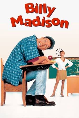 Billy Madison is the 27 year-old son of Bryan Madison, a very rich man who has made his living in the hotel industry. Billy stands to inherit his father's empire, but only if he can make it through all 12 grades, 2 weeks per grade, to prove that he has what it takes to run the family business.