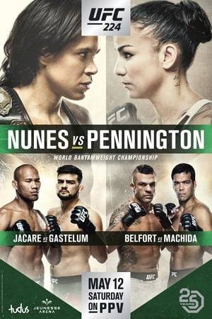 UFC 224: Nunes vs. Pennington is a mixed martial arts event produced by the Ultimate Fighting Championship held on May 12, 2018, at the Jeunesse Arena in Rio de Janeiro, Brazil.