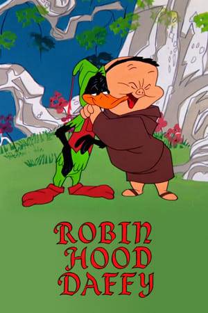 Daffy attempts to convince Porky, as Friar Tuck, that he really is Robin Hood.