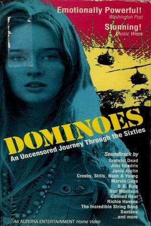 The Dominoes Movie is an audio-visual album of the sixties.  Not the chronological 1960s, but the electric, turbulent decade of rock, revolution, and the Vietnam War.  The Dominoes Movie focuses on a succession of thirteen evolutionary tableaus, conveying the director’s view that one thing leads to another, as in the domino effect where one change or event causes a similar one, which then causes an additional one, and so on in a linear sequence. A portrait of the Vietnam War decade without narration and presented entirely via news footage and a soundtrack featuring BB King, Marvin Gaye, The Rolling Stones, Grateful Dead, Janis Joplin, Santana, Neil Young, CSN&Y, Van Morrison, The Incredible String Band, Canned Heat and David Peel.