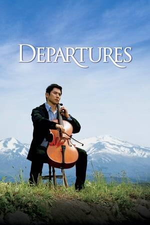 Daigo, a cellist, is laid off from his orchestra and moves with his wife back to his small hometown where the living is cheaper. Thinking he’s applying for a job at a travel agency he finds he’s being interviewed for work with departures of a more permanent nature – as an undertaker’s assistant.