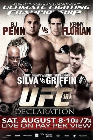 UFC 101: Declaration was a mixed martial arts pay-per-view event held by the Ultimate Fighting Championship (UFC) on August 8, 2009 in Philadelphia, Pennsylvania. It was the first UFC event held in Philadelphia. The event featured the second title defense of Lightweight Champion BJ Penn against Kenny Florian, and a non-title Light Heavyweight bout for Middleweight Champion Anderson Silva against former Light Heavyweight Champion Forrest Griffin.