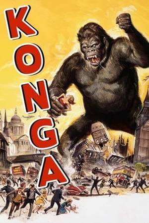 Dr. Decker returns from Africa after a year, presumed dead. In that year, he discovered a way of growing plants and animals to an enormous size. He brings back a baby chimpanzee to test out his theory. As he has many enemies at home, he decides to use his chimp, 'Konga', to 'get rid of them'. Then Konga grows to gigantic proportions and wreaks havoc all over London!