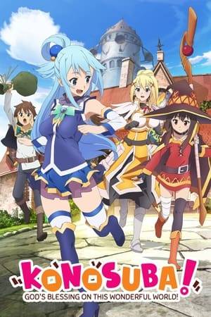After a traffic accident, Kazuma Sato’s  disappointingly brief life was supposed to be over, but he wakes up to  see a beautiful girl before him. She claims to be a goddess, Aqua, and  asks if he would like to go to another world and bring only one thing  with him. Kazuma decides to bring the goddess herself, and they are  transported to a fantasy world filled with adventure, ruled by a demon  king. Now Kazuma only wants to live in peace, but Aqua wants to solve  many of this world’s problems, and the demon king will only turn a blind  eye for so long…