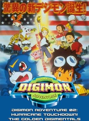 The DigiDestined kids discover another one of their kind living in the United States, who's own Digimon falls victim to a powerful computer virus.  In Japan this film was actually split into two parts. Digimon Hurricane Landing!! refers to the first part, and Transcendent Evolution!! The Golden Digimentals refers to the second part.