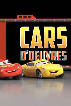 Characters from Pixar's Cars 3 participate in goofy antics.