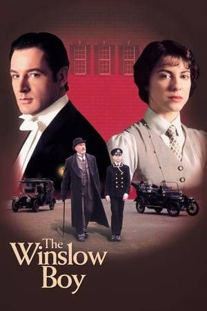 Early 20th century England: while toasting his daughter Catherine's engagement, Arthur Winslow learns the royal naval academy expelled his 14-year-old son, Ronnie, for stealing five shillings. Father asks son if it is true; when the lad denies it, Arthur risks fortune, health, domestic peace, and Catherine's prospects to pursue justice.