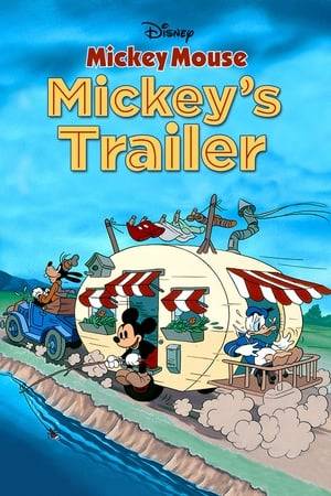 Goofy's in the driver's seat, Mickey's in the kitchen, and Donald's in bed in Mickey's high-tech house trailer. When Goofy comes back to eat breakfast, leaving the car on autopilot, it takes them onto a dangerous closed mountain road. When Goofy realizes this, he accidentally unhooks the trailer, sending it on a perilous route. They come very close to disaster several times, while the oblivious Goofy drives on and hooks back up to them.