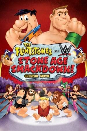 The WWE comes to town in the new animated film teaming the Flintstones with Bedrock-ready versions of John Cena, Daniel Bryan and more.