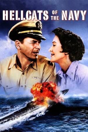 Future "first couple" Ronald Reagan and Nancy Davis made their only joint film appearance in Hellcats of the Navy. Ronnie plays Casey Abbott, commander of a WW2 submarine, while Nancy portrays navy nurse Helen Blair, Abbott's off-and-on girlfriend. During a delicate mission in which his sub is ordered to retrieve a revolutionary new Japanese mine, Abbott is forced to leave frogman Wes Barton (Harry Lauter) behind to save the rest of his crew. But Abbott's second-in-command Don Landon (Eduard Franz) is convincing that Abbott's sacrifice of Barton was due to the fact that the dead man had been amorously pursuing Helen.