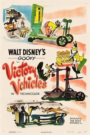 Goofy demonstrates a number of crazy vehicles.