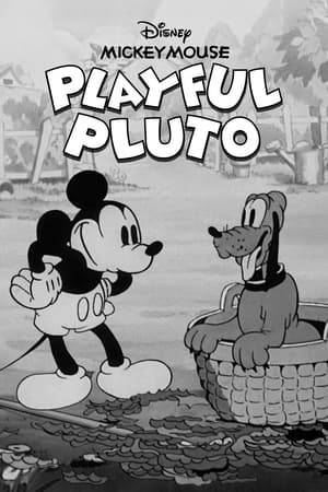 Mickey's trying to do some yardwork, but Pluto wants to play. They end up indoors; Mickey breaks a screen, spreads flypaper, and they both get stuck.