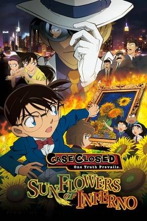Conan tries to track down Kaito Kid, who supposedly steals a replica of one of Van Gogh's Sunflowers paintings during an auction.