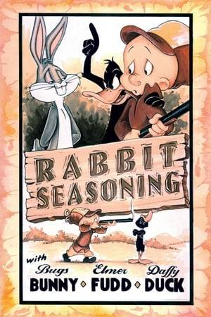 The cartoon finds a row of signs saying it's rabbit season ("If you're looking for fun, you don't need a reason. All you need is a gun, it's Rabbit Season!"). Bugs Bunny and Daffy Duck again are arguing over which of them is “in season” (it is really Duck Season, as Daffy says in the beginning), while a befuddled Elmer Fudd tries to figure out which animal is telling the truth. Between using sneaky plays-on-words, and dressing in women's clothing (including a Lana Turner-style sweater), Bugs manages to escape unscathed, while Daffy repeatedly has his beak blown off, upside-down, and sideways by Elmer.
