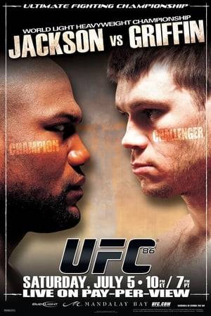 UFC 86: Jackson vs. Griffin was a mixed martial arts event held by the Ultimate Fighting Championship (UFC) on July 5, 2008, at the Mandalay Bay Events Center in Las Vegas, Nevada. The title bout between Quinton "Rampage" Jackson and Forrest Griffin, coaches on The Ultimate Fighter: Team Rampage vs. Team Forrest, was for Jackson's UFC Light Heavyweight Championship.