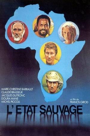 L'Etat Sauvage is based on the novel by Georges Conchon which won the highly esteemed Prix de Goncourt. The story chronicles the mindless racism of both the departing French colonial overlords and the emergent black Africans in a newly emerging African state. Laurence (Marie-Christine Barrault) suffers the outrage of her white acquaintances, including her former lover Gravenoir (Claude Brasseur) and her ex-husband Avit (Jacques Dutronc), for her affair with Patrice Doumbe (Doura Mane), an official in the new government. He in turn is ridiculed by his fellow cabinet ministers for stepping out with a white woman. The vilification escalates to such a point that Patrice is brutally murdered, and Laurence barely escapes the country alive, with the help of her ex-husband Avit.