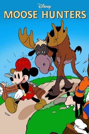 Goofy (front) and Donald (rear) are dressed in a moose suit, trying to lure moose for hunter Mickey. When they do find one, it turns out to be more than they can handle.